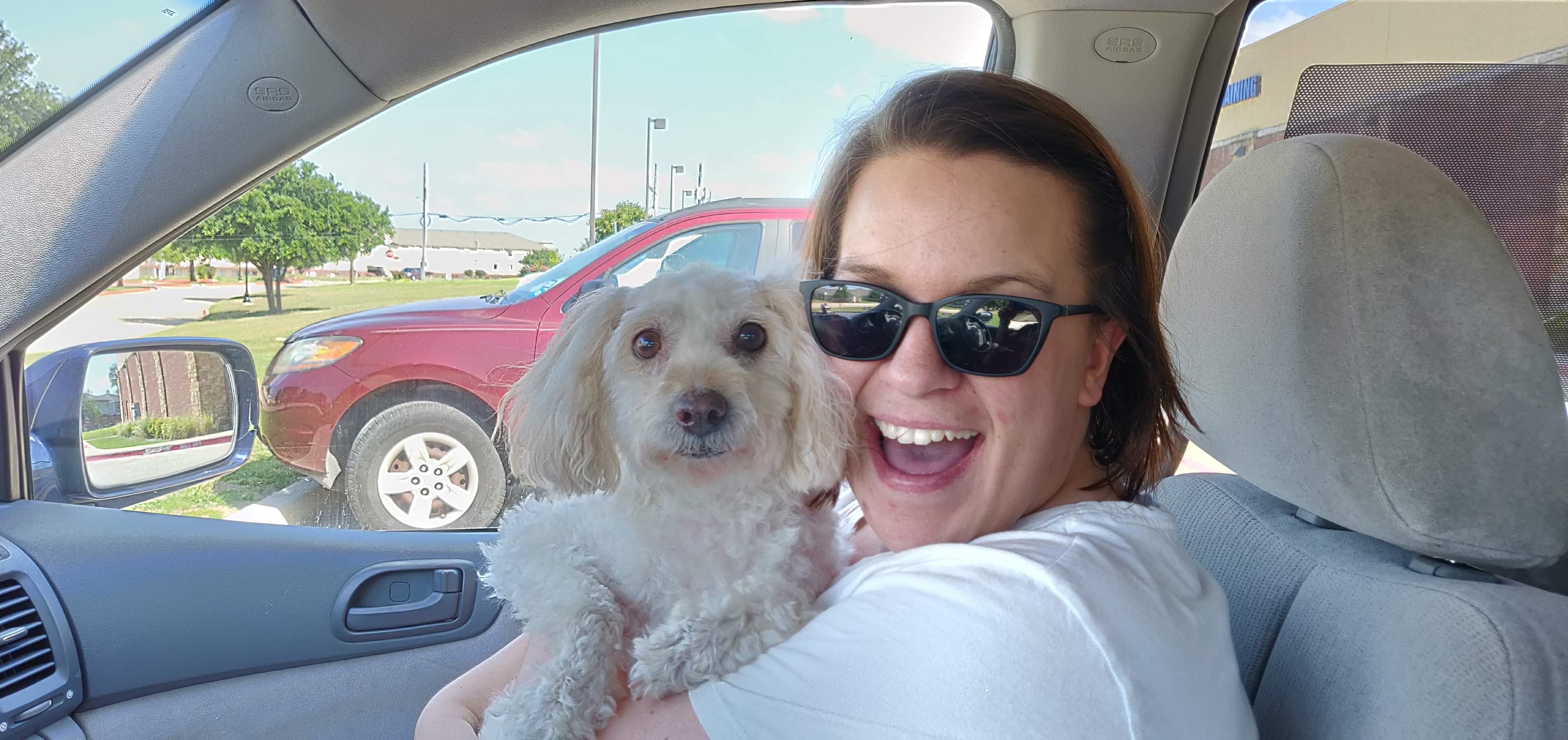 Abby, back home in Plano TX